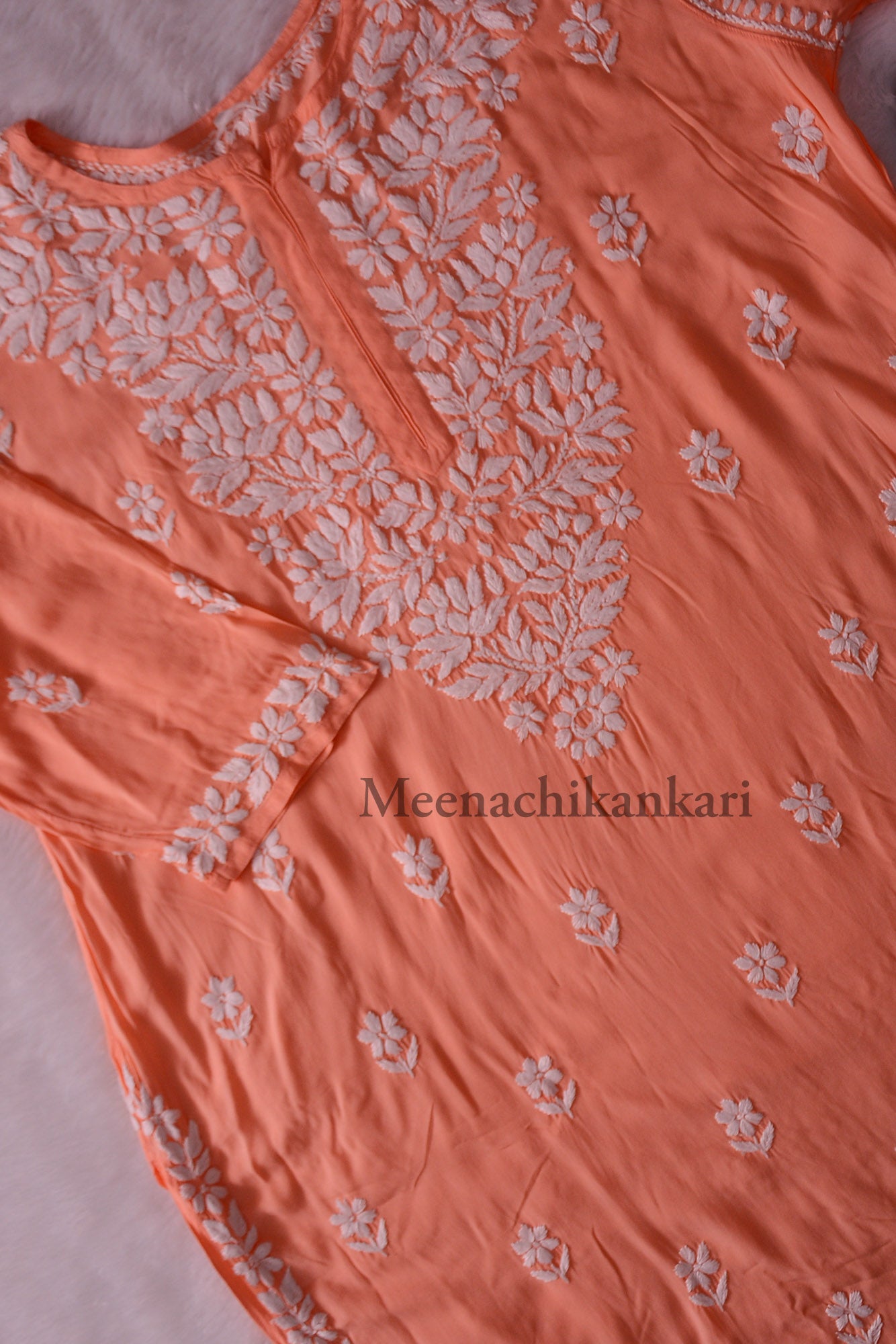 Nazrana Peach Plus Size Long Kurta