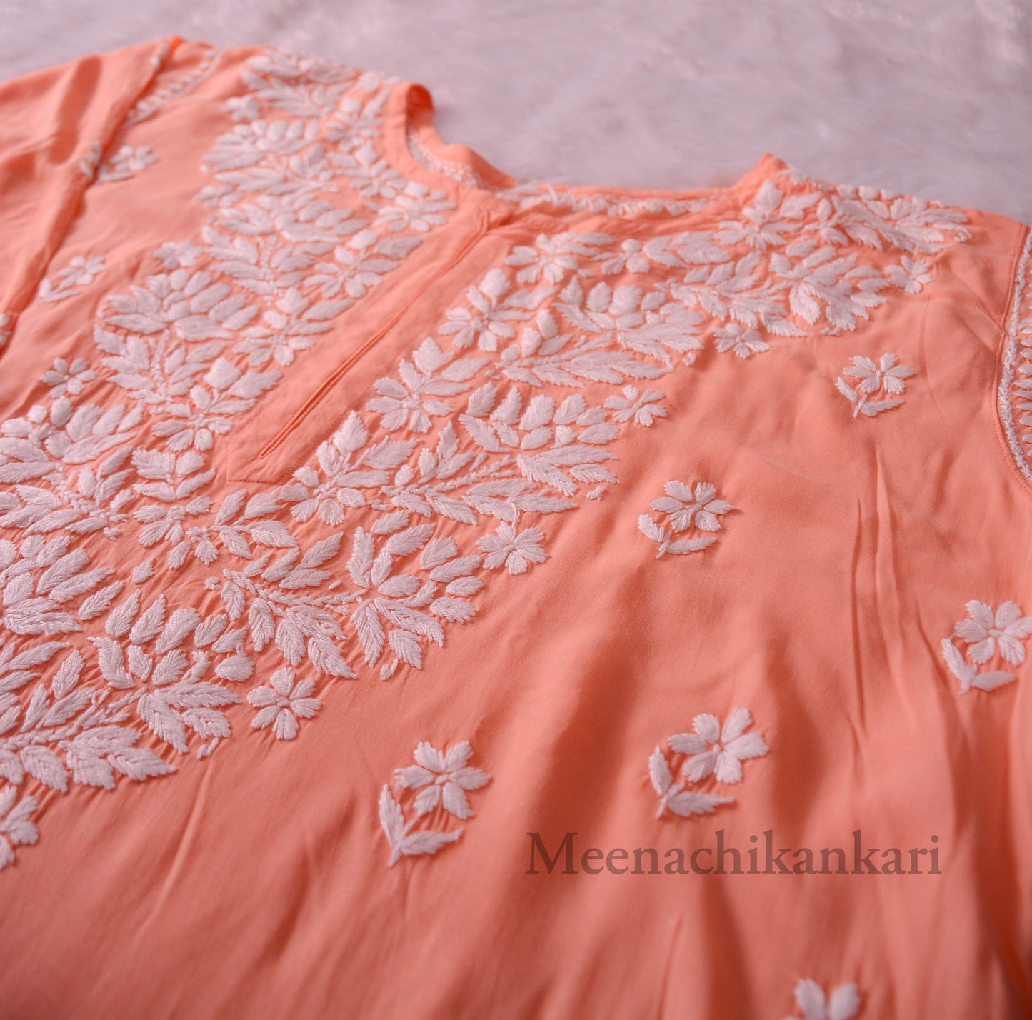 Nazrana Peach Plus Size Long Kurta