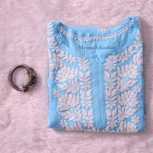 Nazrana Ocean Blue Plus Size Long Kurta