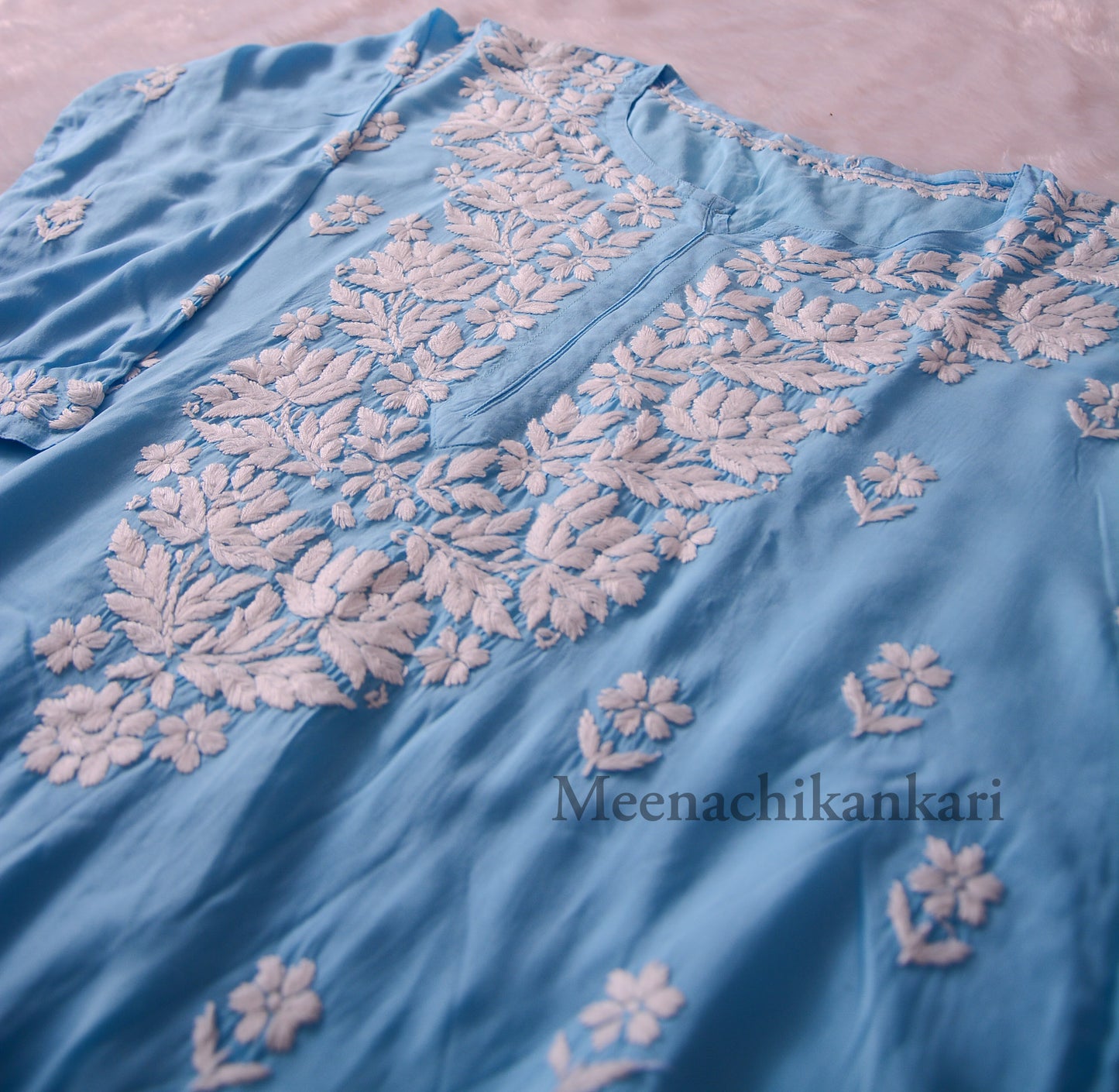 Nazrana Ocean Blue Plus Size Long Kurta