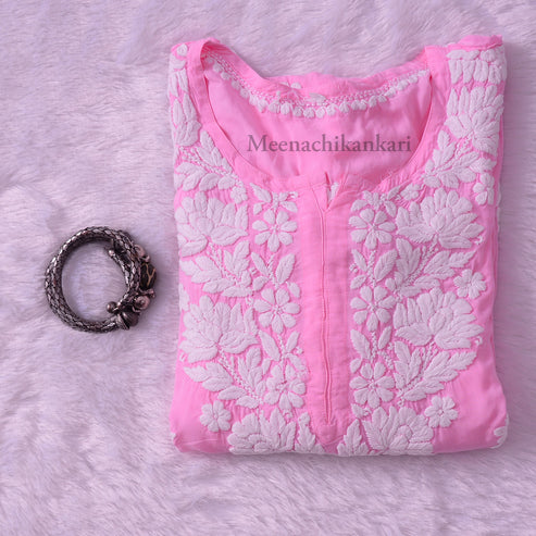 Jawaria Pink Modal Straight Kurta