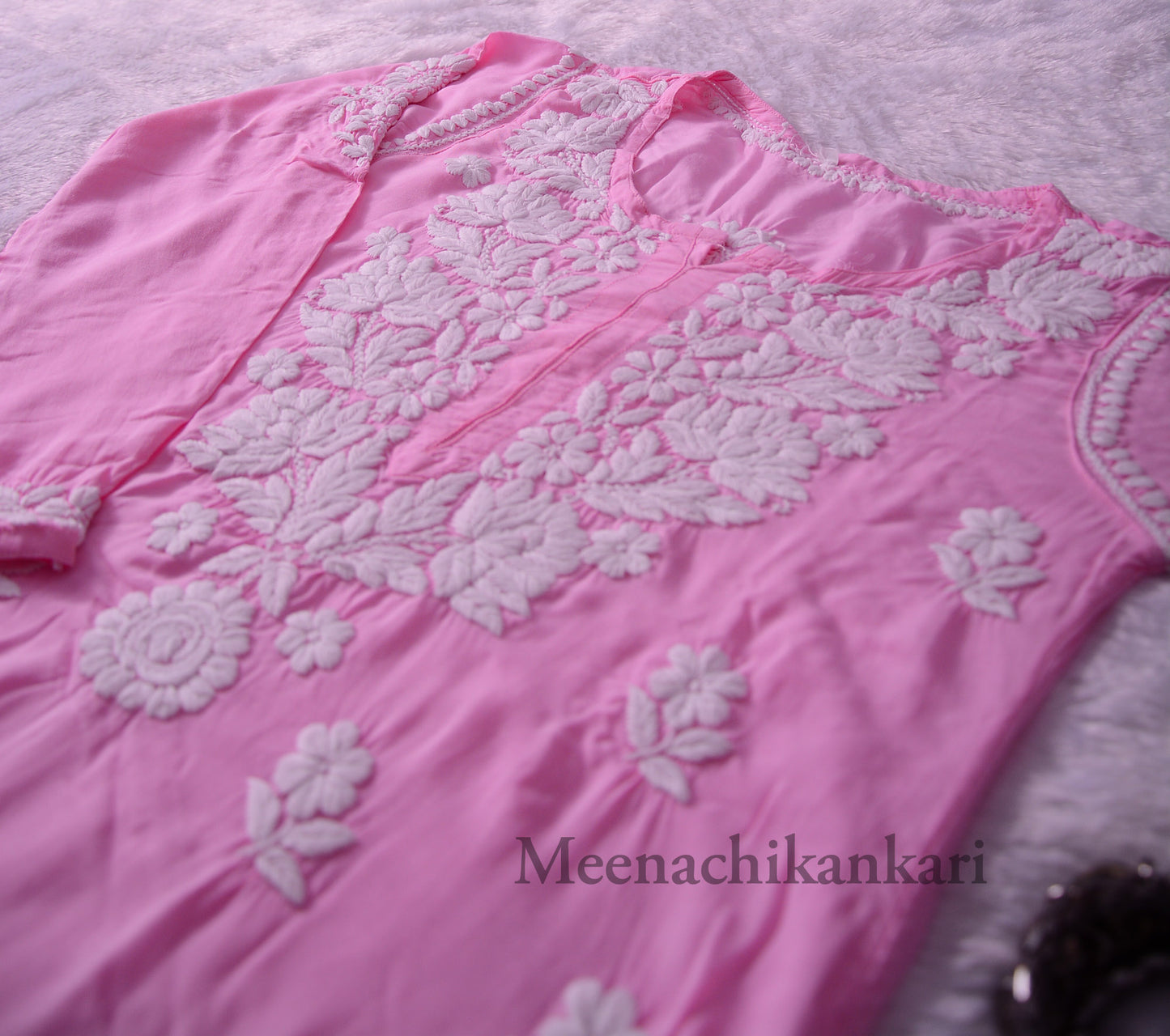 Jawaria Pink Modal Straight Kurta