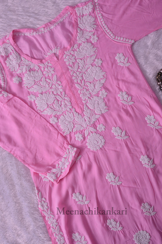 Jawaria Pink Modal Straight Kurta