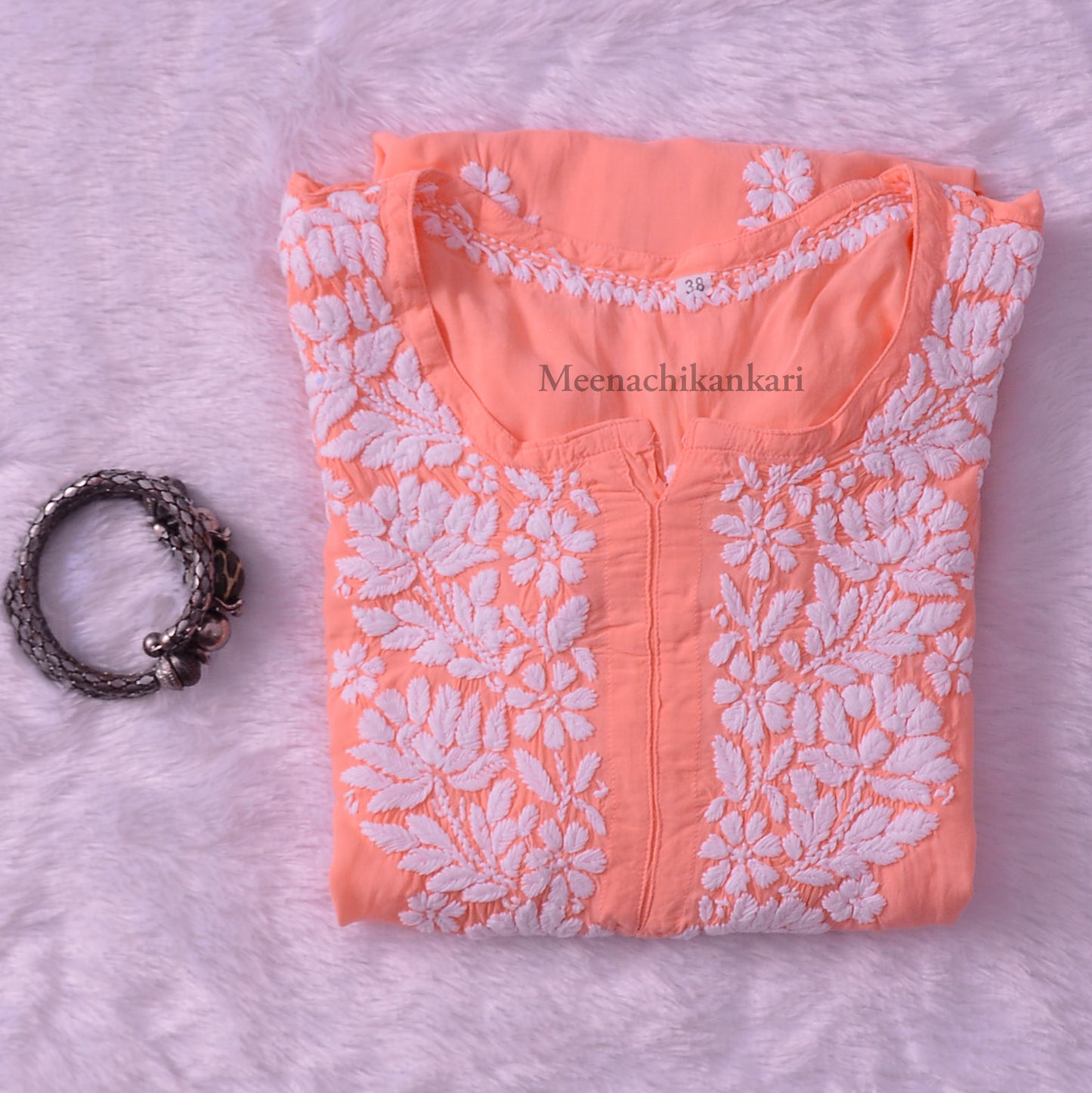 Jawaria Peach Modal Straight Kurta