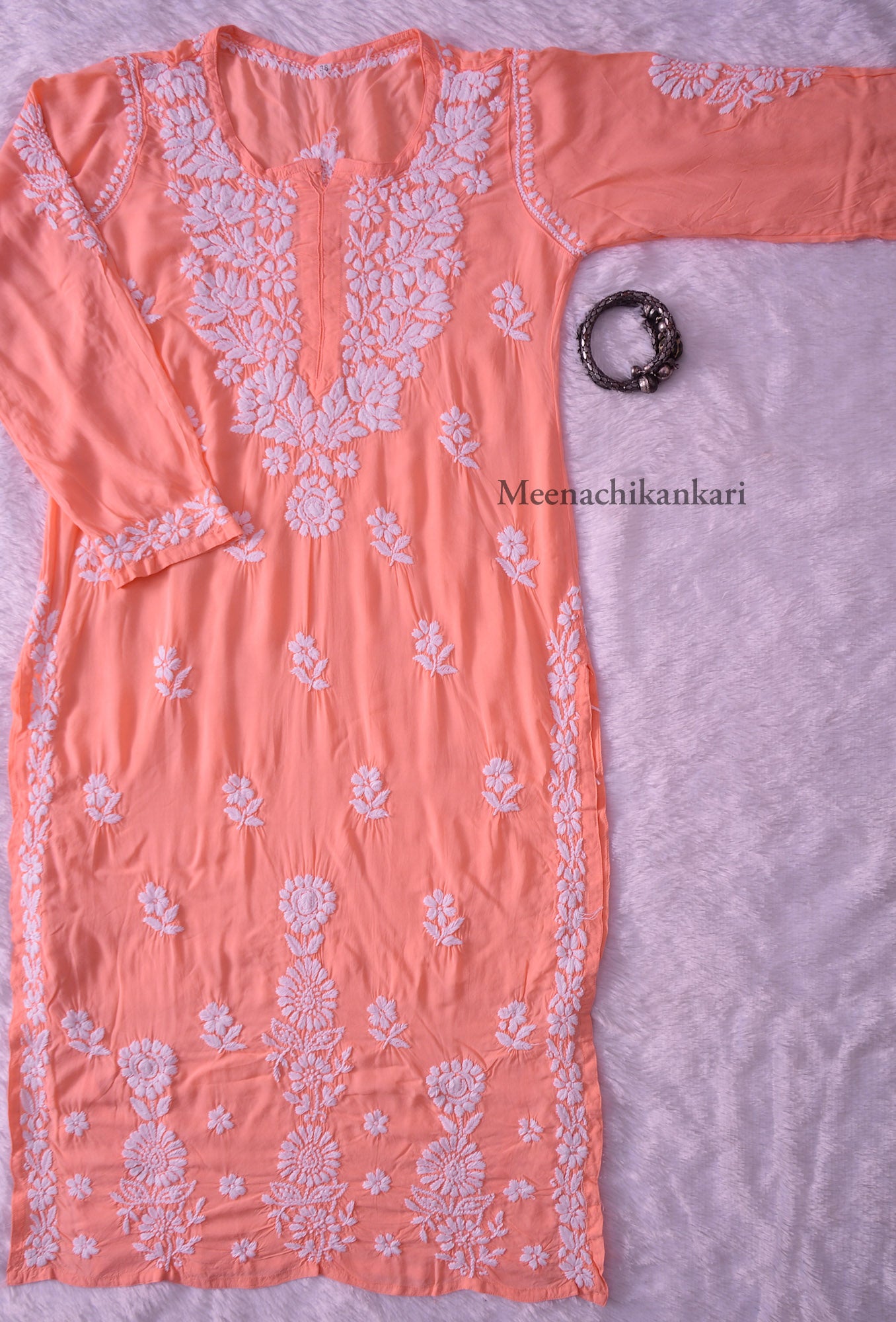 Jawaria Peach Modal Straight Kurta