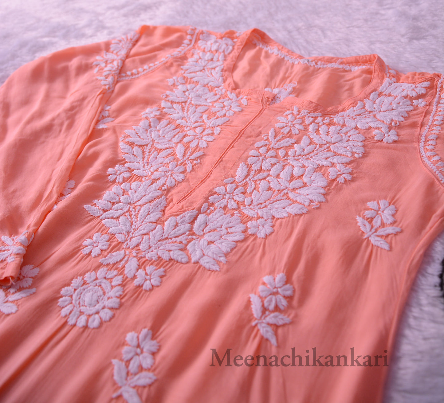 Jawaria Peach Modal Straight Kurta