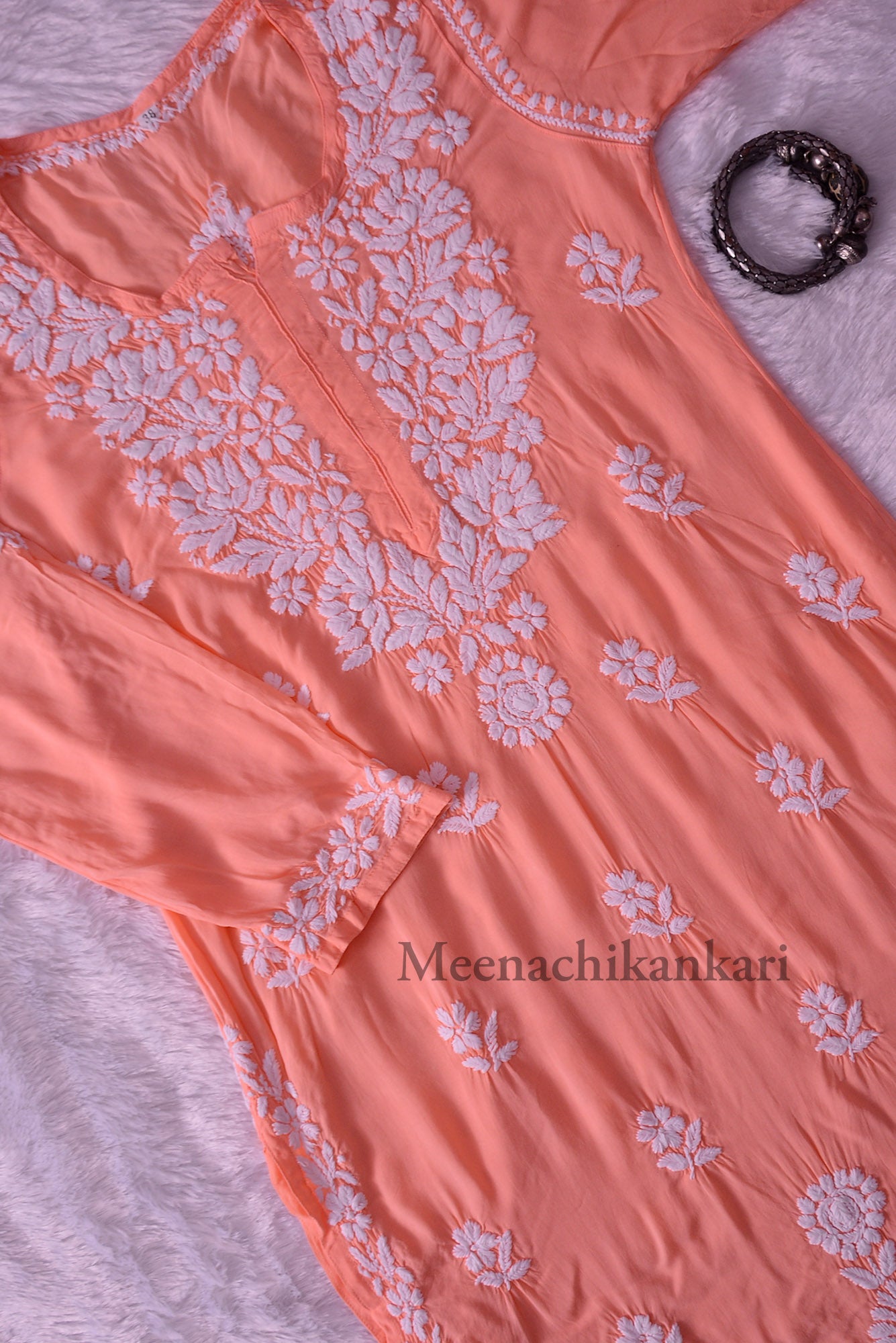 Jawaria Peach Modal Straight Kurta
