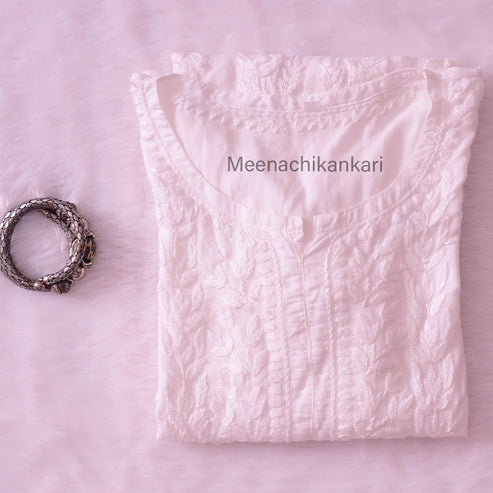 Rahifa White Modal Long Kurta