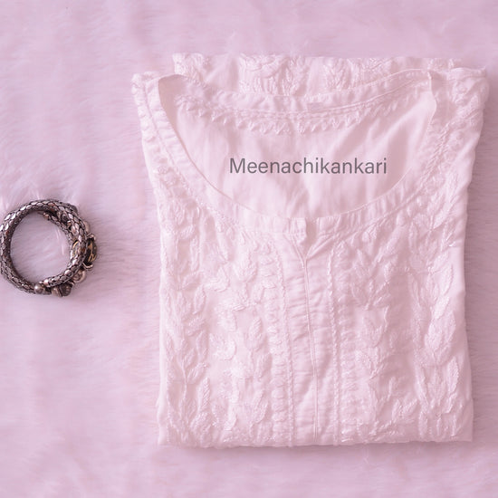 Rahifa White Modal Long Kurta