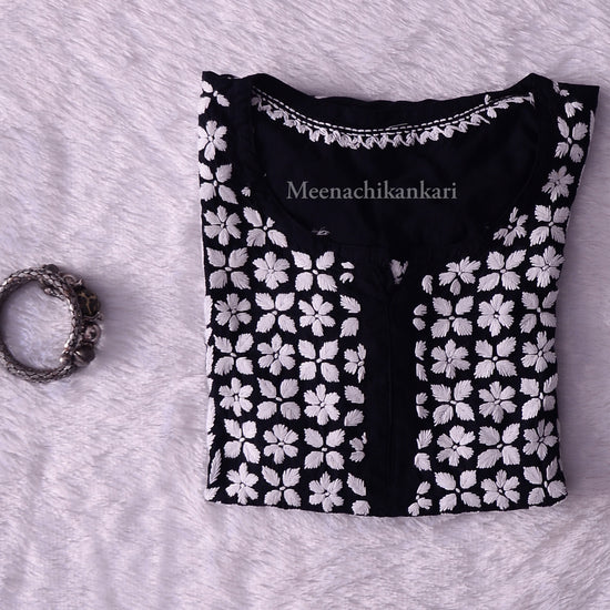 Azra Black Modal Short Kurta