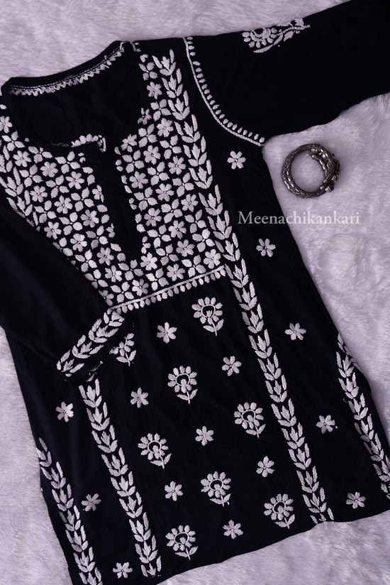 Azra Black Modal Short Kurta