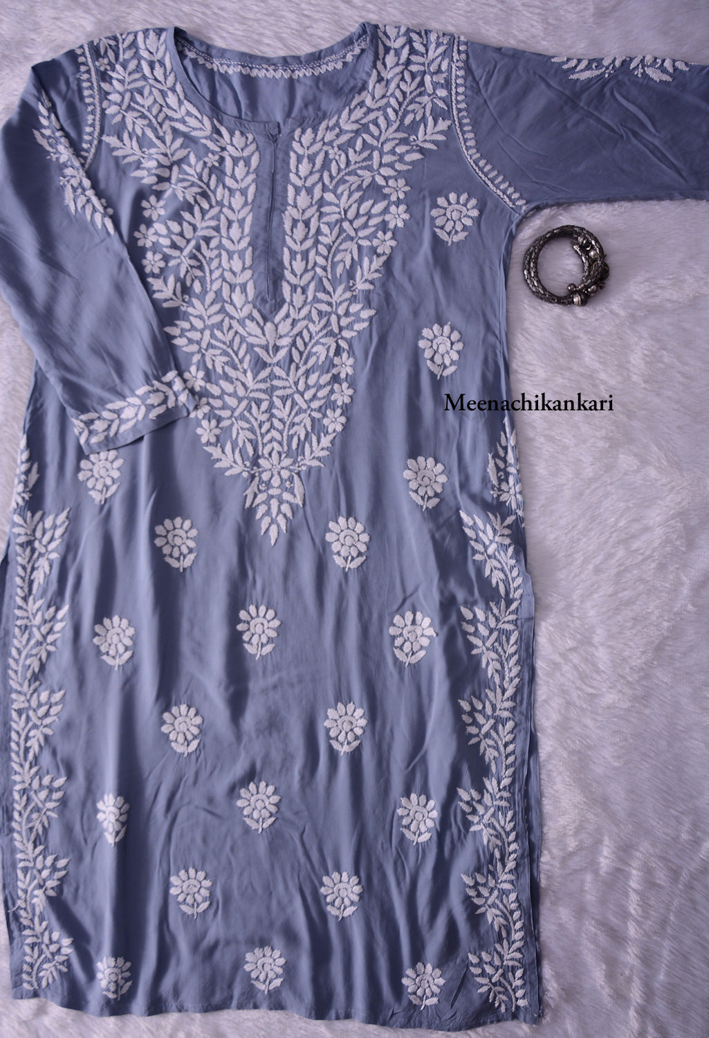 Saiba Grey Long Modal kurta Set