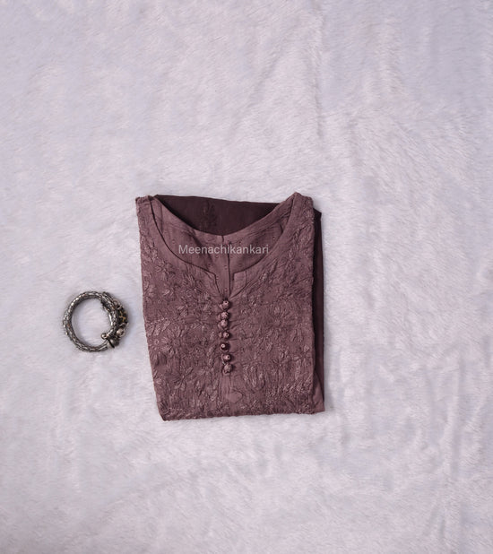 Daania Ombre Brown Short Mull Cotton Kurta