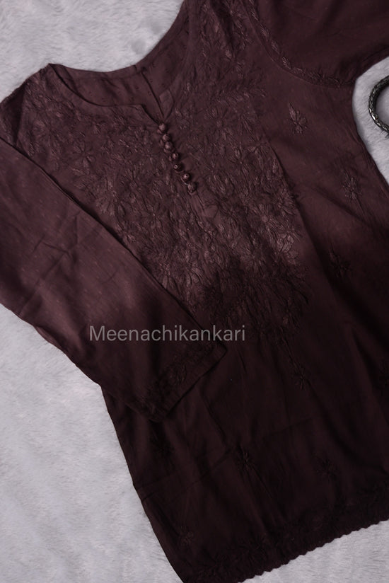 Daania Ombre Brown Short Mull Cotton Kurta