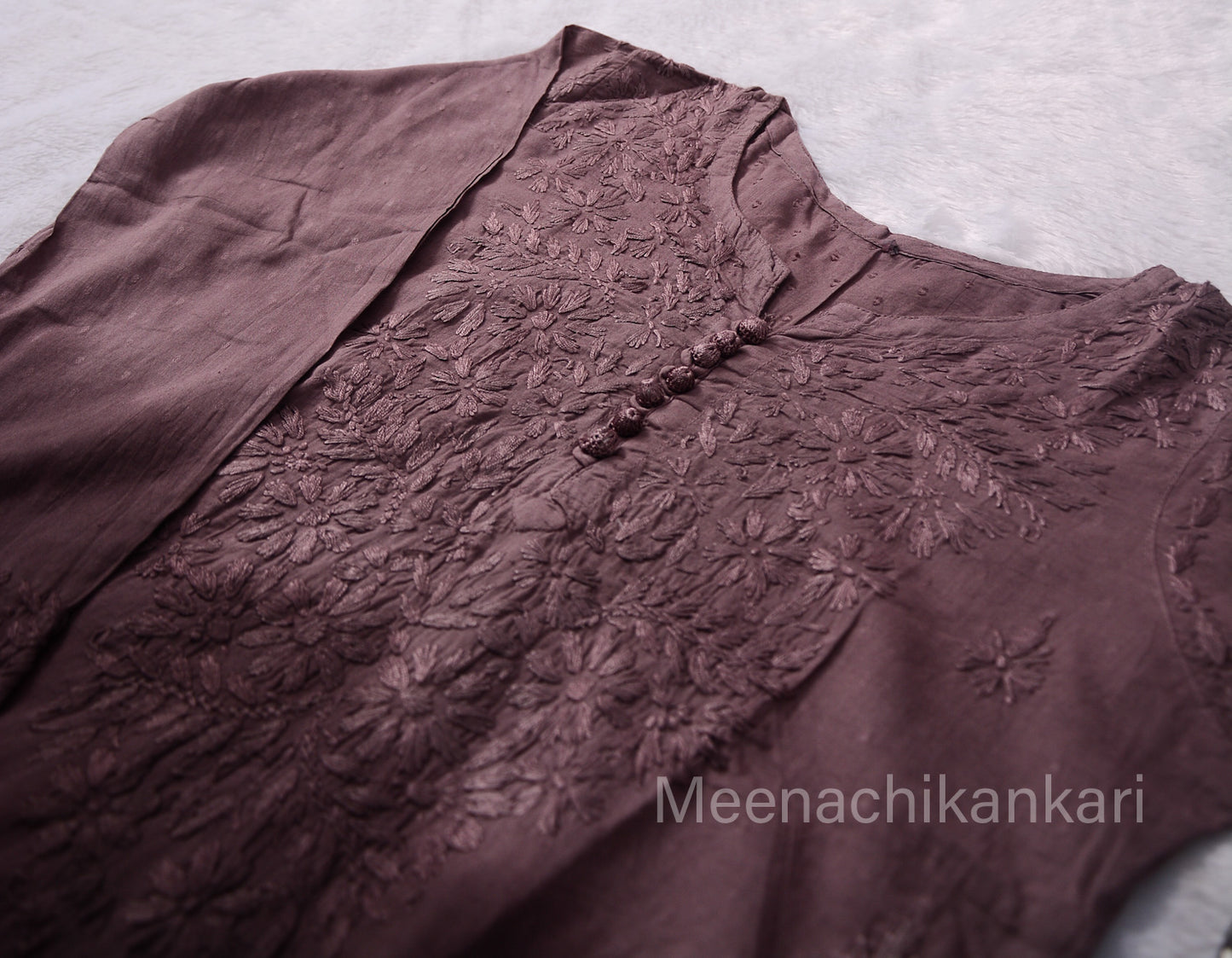 Daania Ombre Brown Short Mull Cotton Kurta