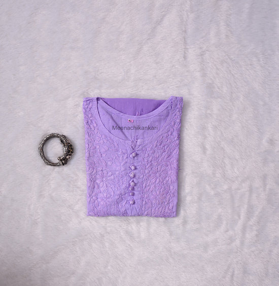 Daania Ombre Lilac Short Mull Cotton Kurta