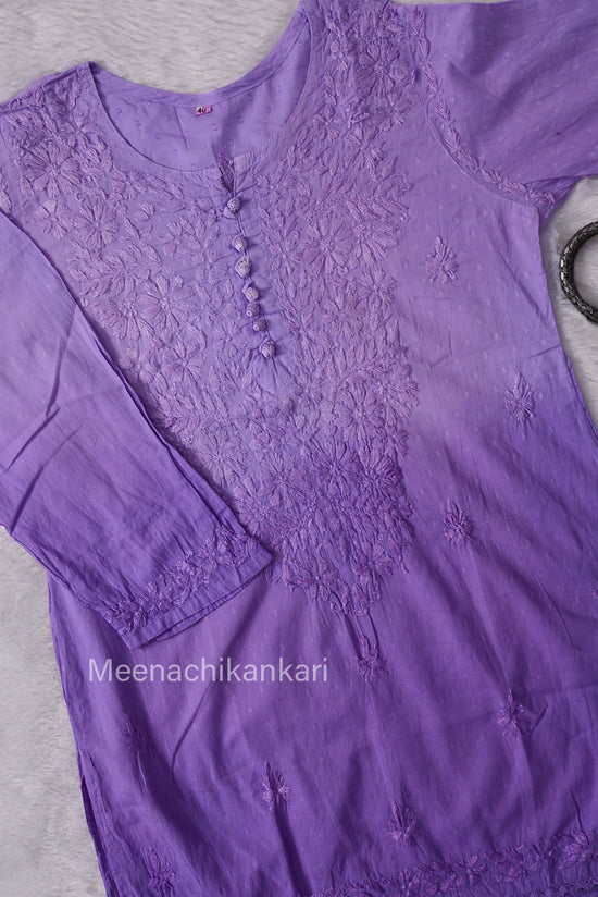 Daania Ombre Lilac Short Mull Cotton Kurta