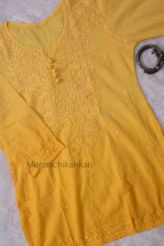 Daania Ombre Yellow Short Mull Cotton Kurta