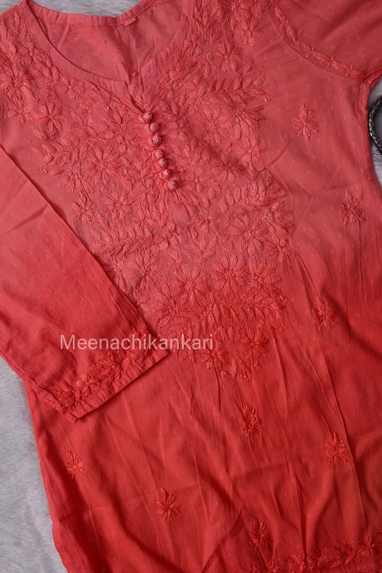 Daania Ombre Carrot Short Mull Cotton Kurta