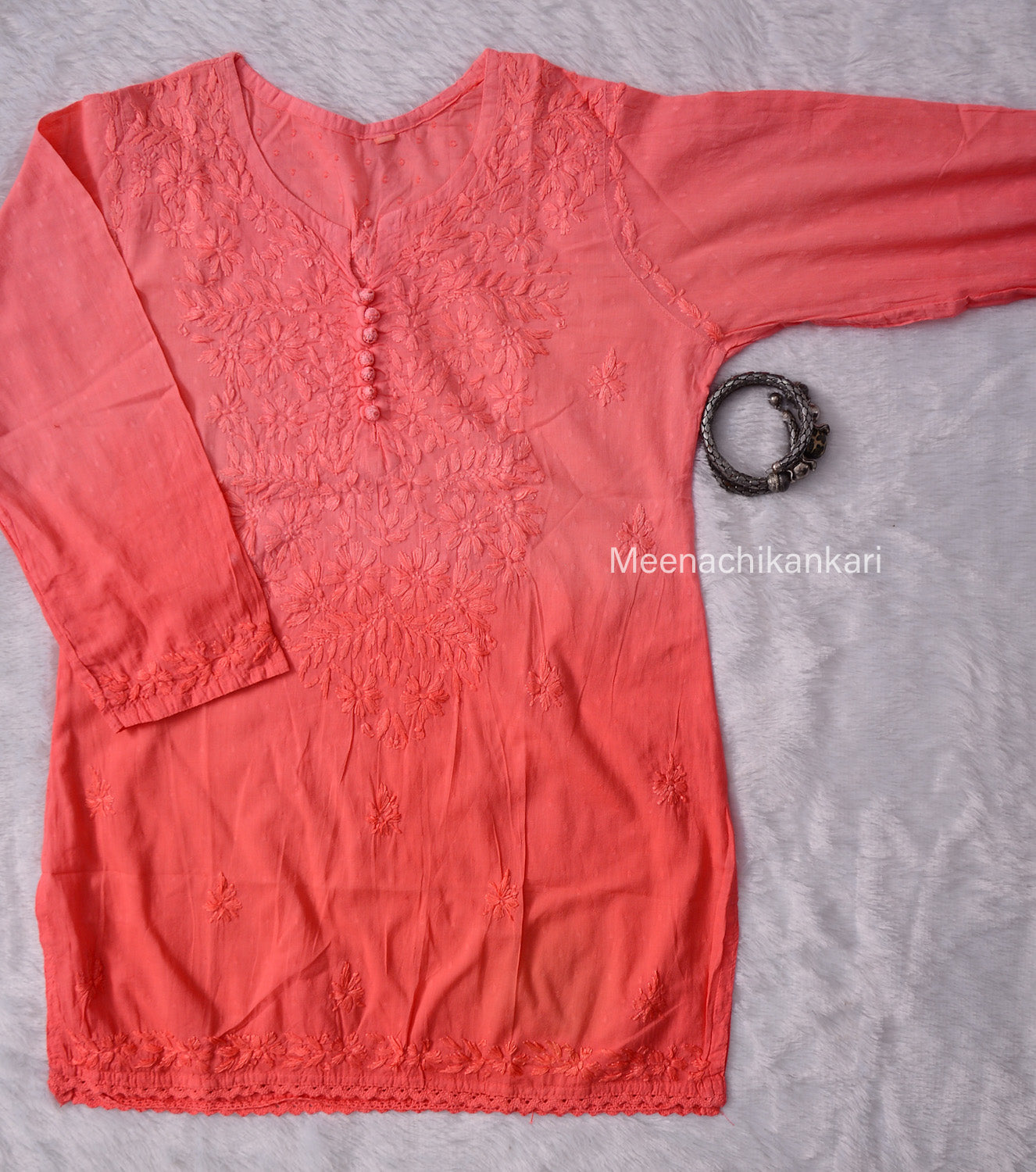 Daania Ombre Carrot Short Mull Cotton Kurta