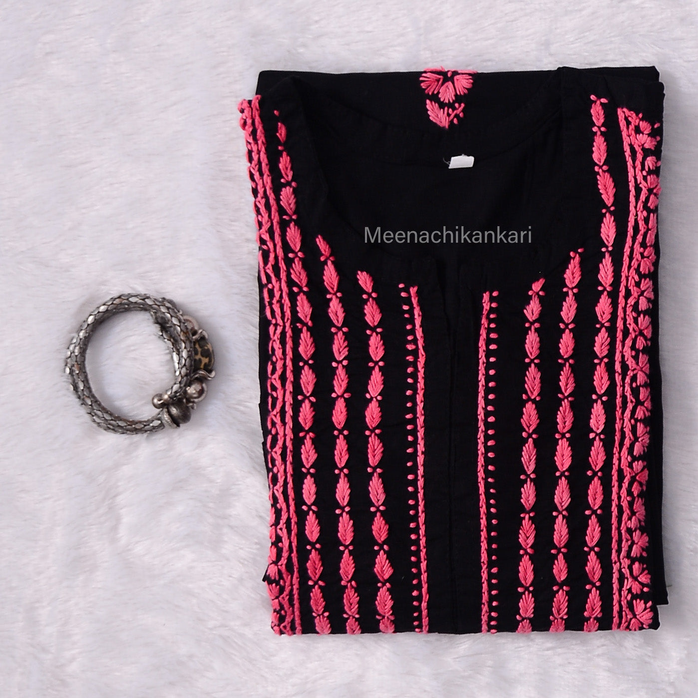 Karishma Black&Pink Cotton Kurta
