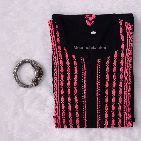 Karishma Black&Pink Cotton Kurta