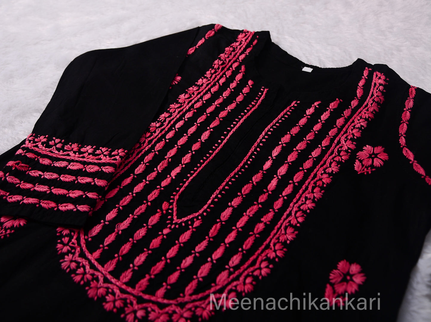 Karishma Black&Pink Cotton Kurta
