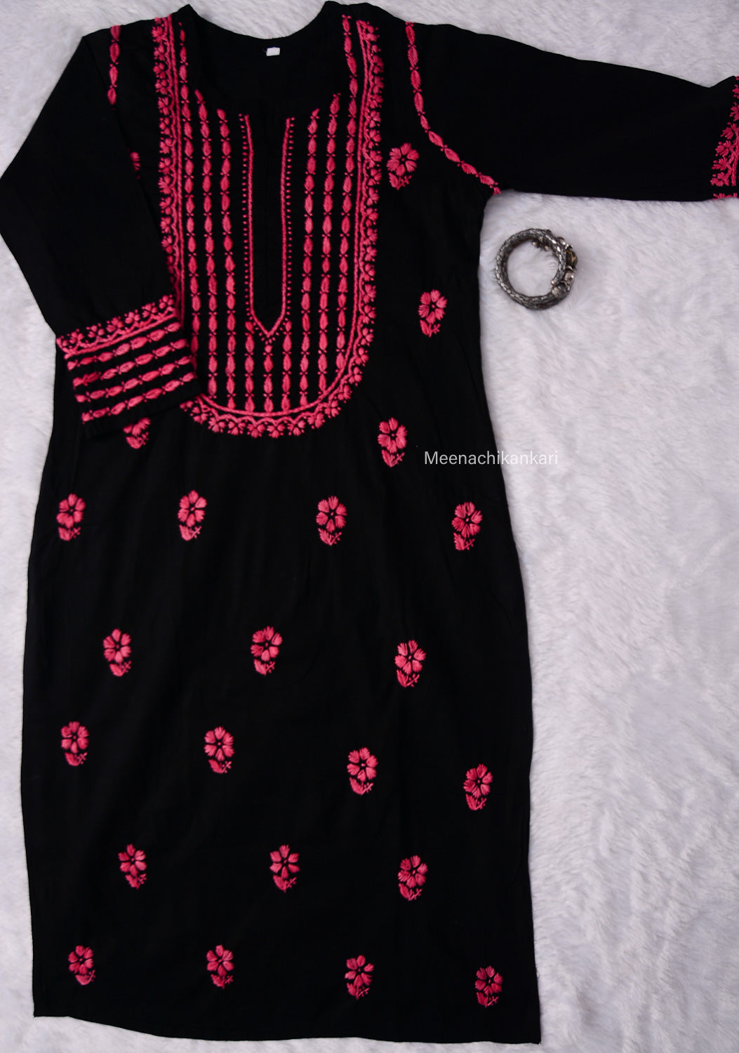 Karishma Black&Pink Cotton Kurta