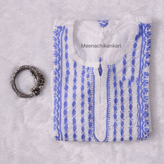 Saba White&Lilac Cotton Kurta
