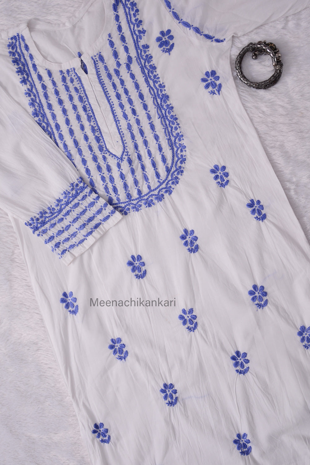 Saba White&Lilac Cotton Kurta