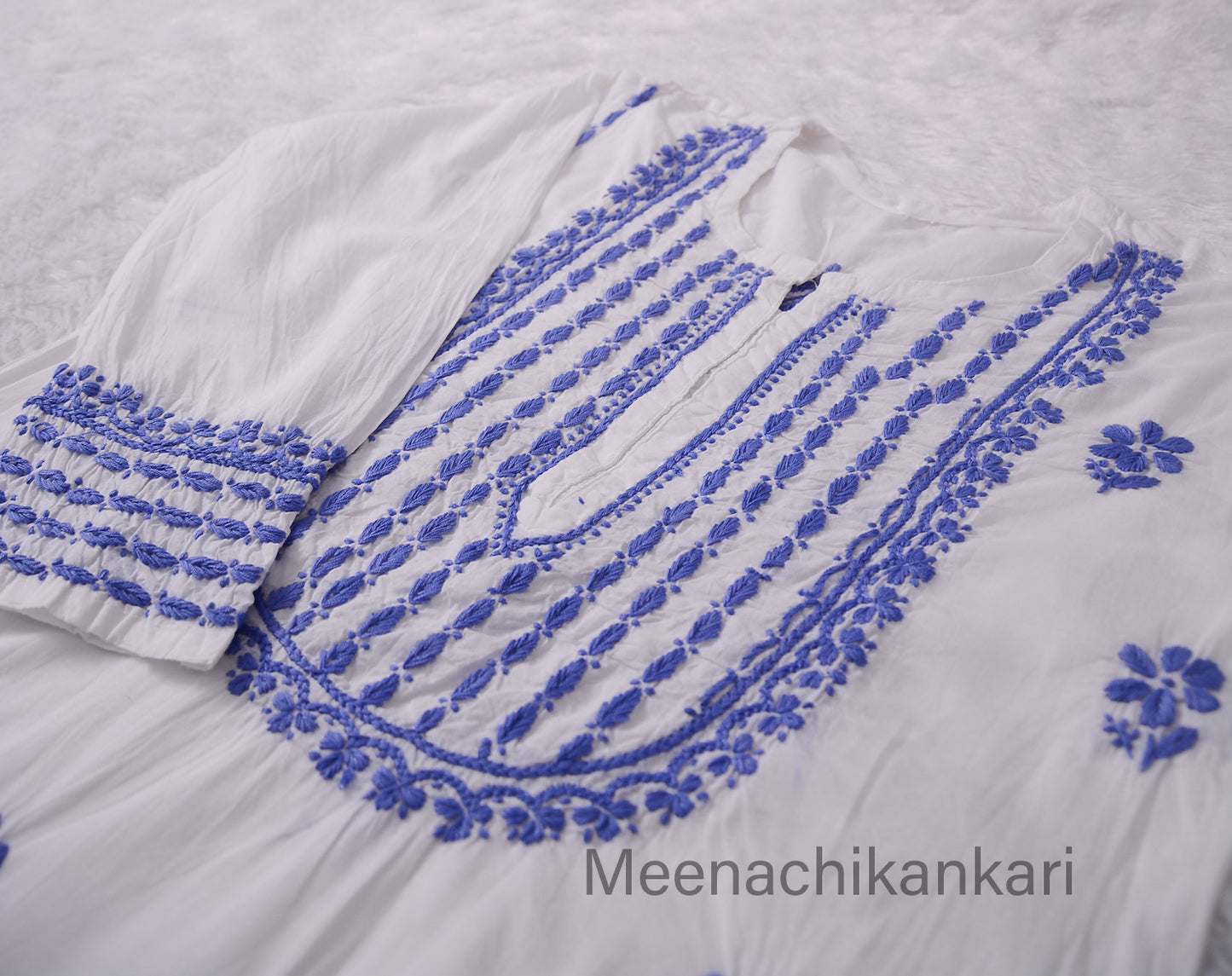 Saba White&Lilac Cotton Kurta