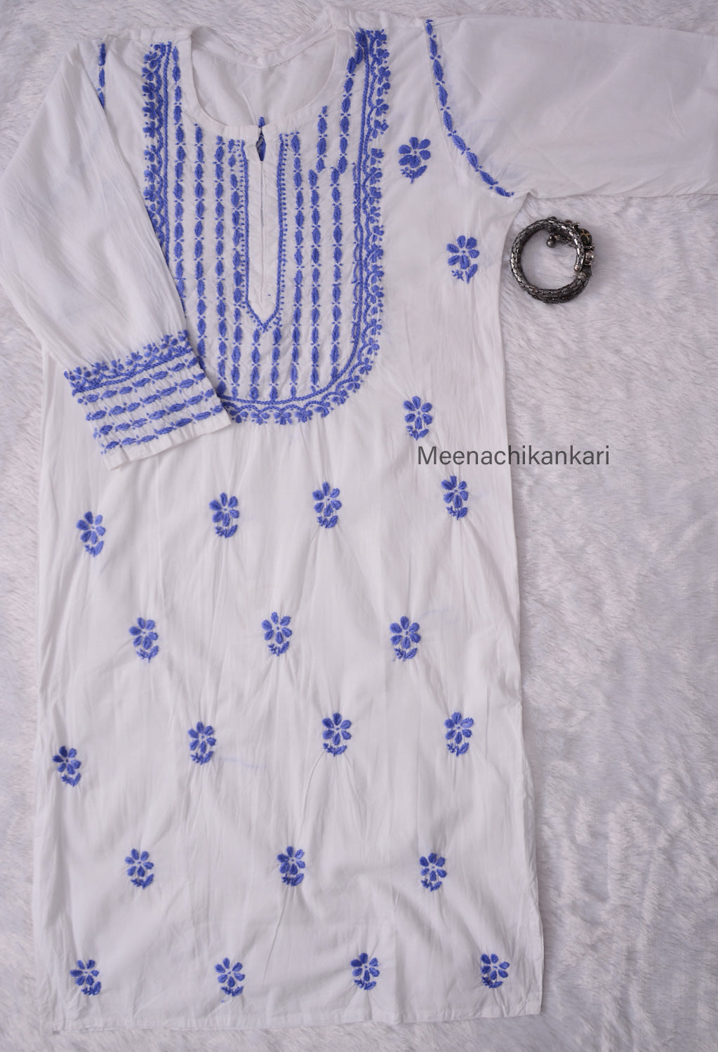 Saba White&Lilac Cotton Kurta