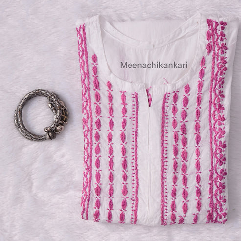 Saba White&Purple Cotton Kurta