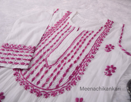 Saba White&Purple Cotton Kurta