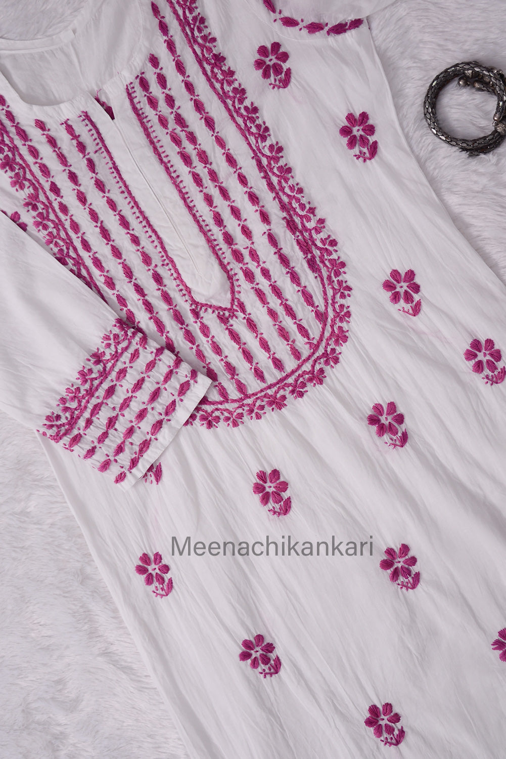 Saba White&Purple Cotton Kurta