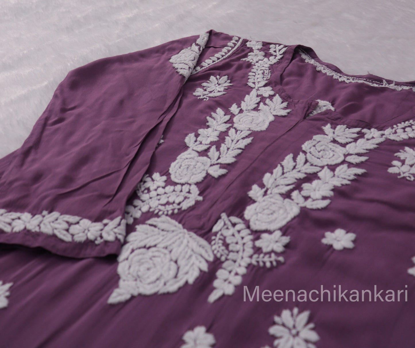 Raha Lavender Purple Modal Straight Long Kurta