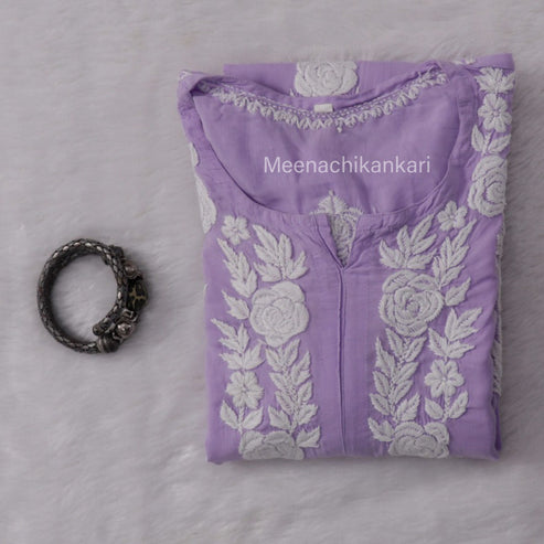 Raha Lilac Modal Straight Long Kurta