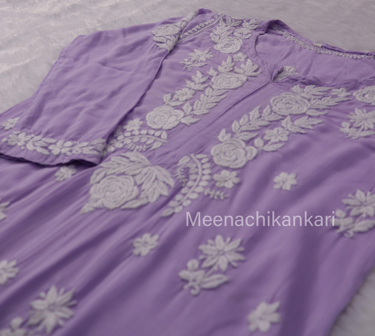 Raha Lilac Modal Straight Long Kurta
