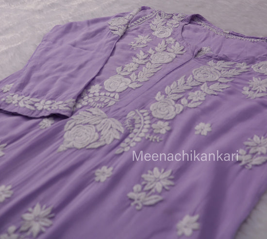 Raha Lilac Modal Straight Long Kurta