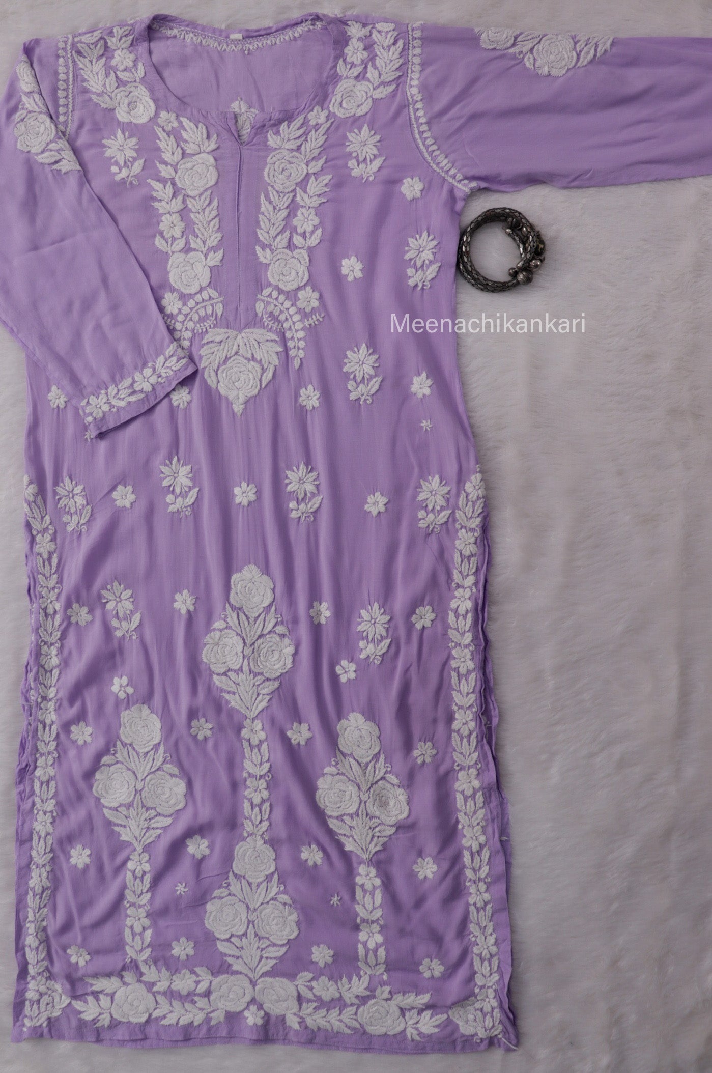 Raha Lilac Modal Straight Long Kurta