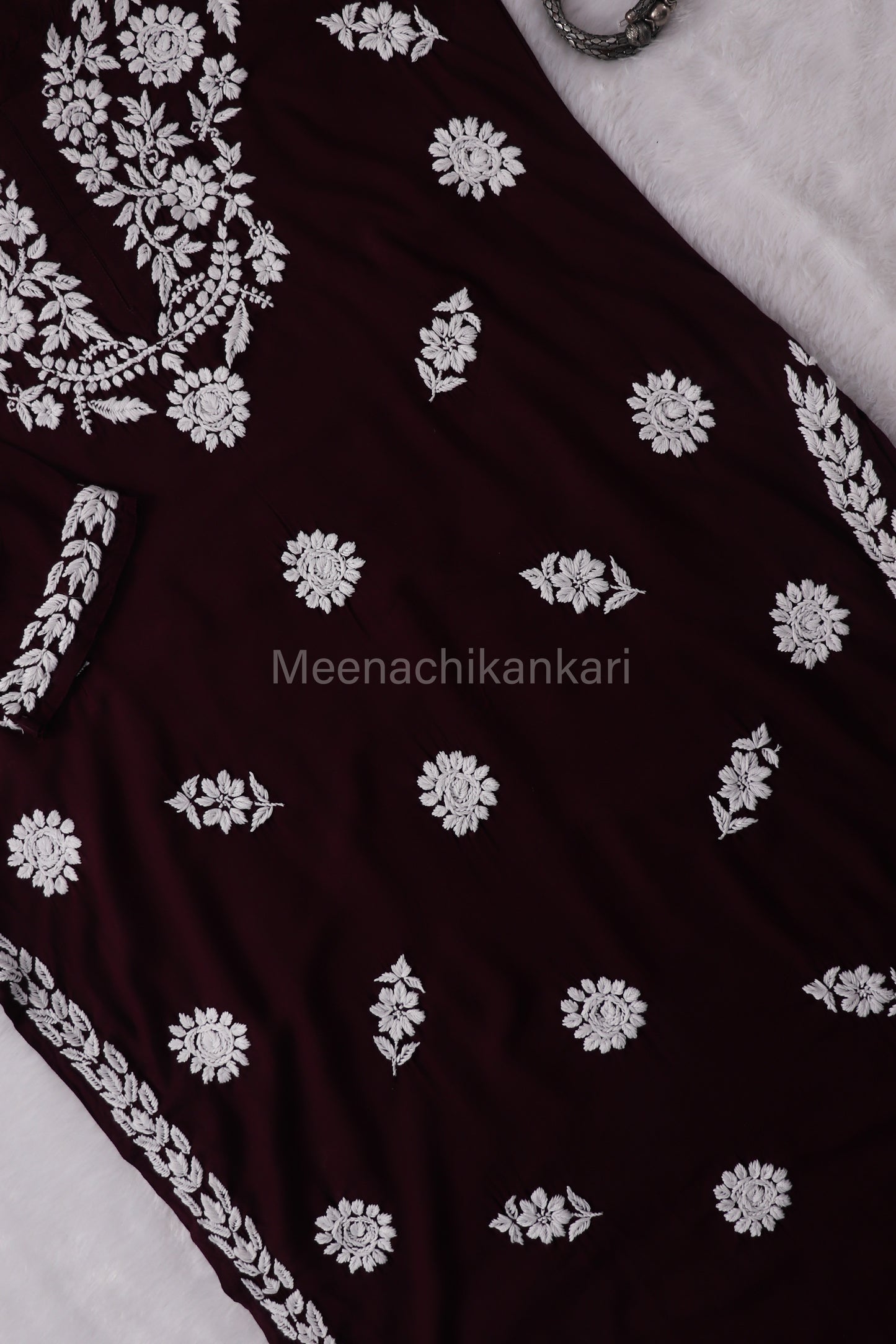 Rida Coffee Brown Long Modal Kurta