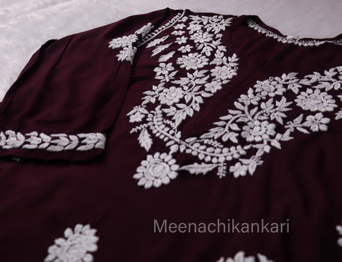 Rida Coffee Brown Long Modal Kurta