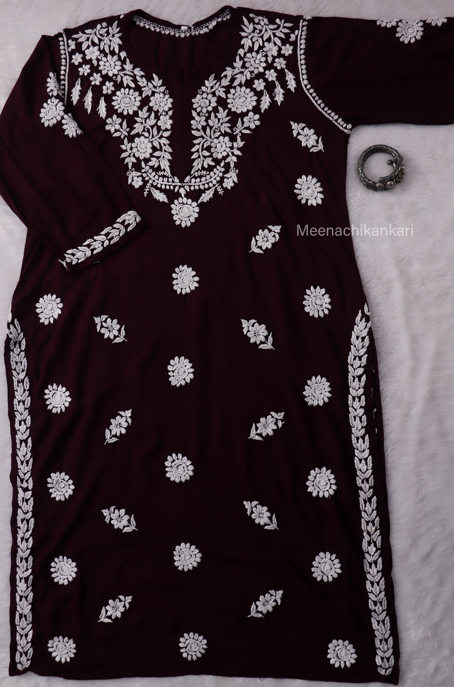 Rida Coffee Brown Long Modal Kurta