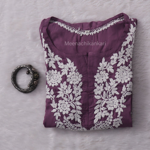 Rida Lavender Purple Long Modal Kurta