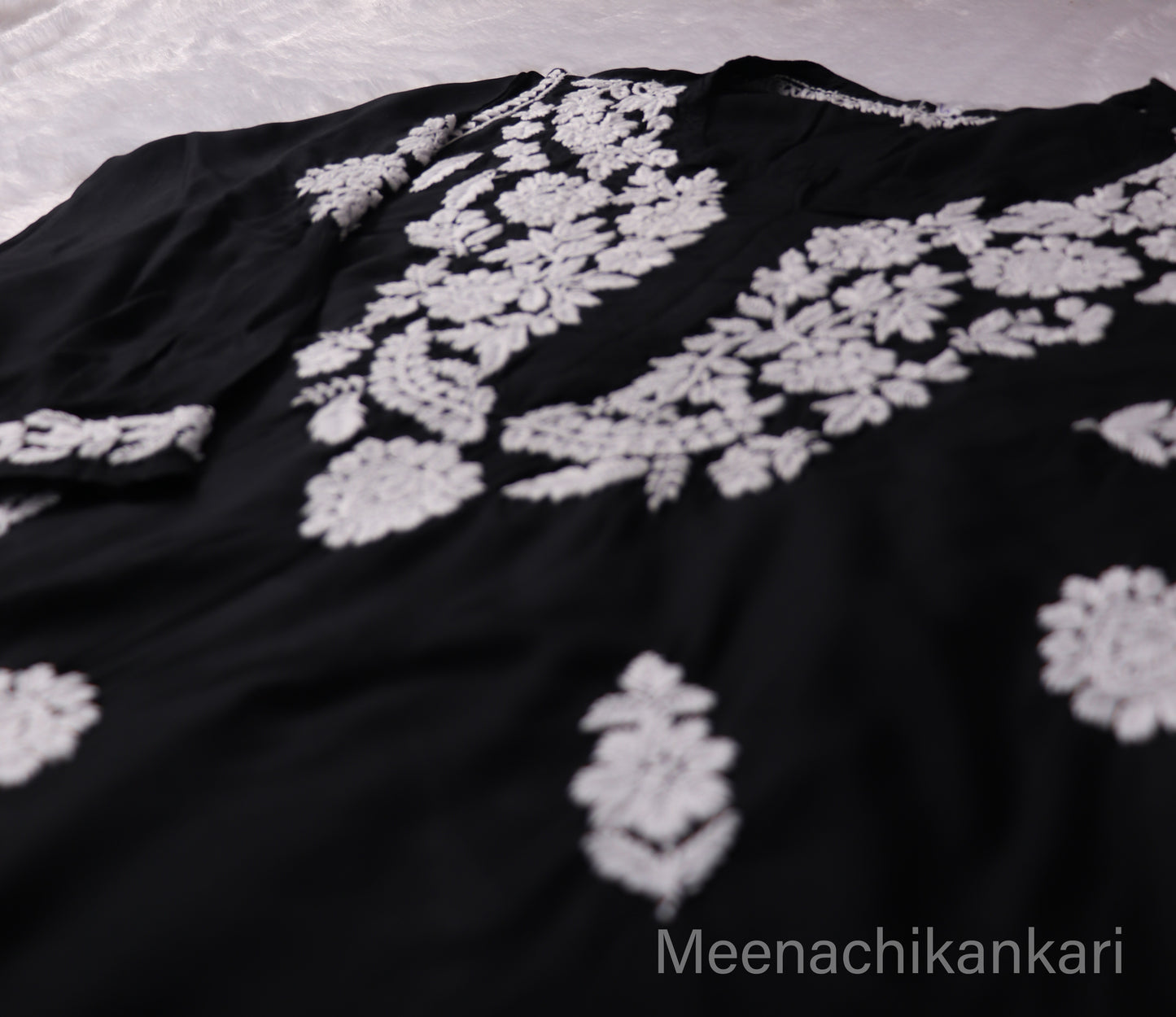 Rida Black Long Modal Kurta