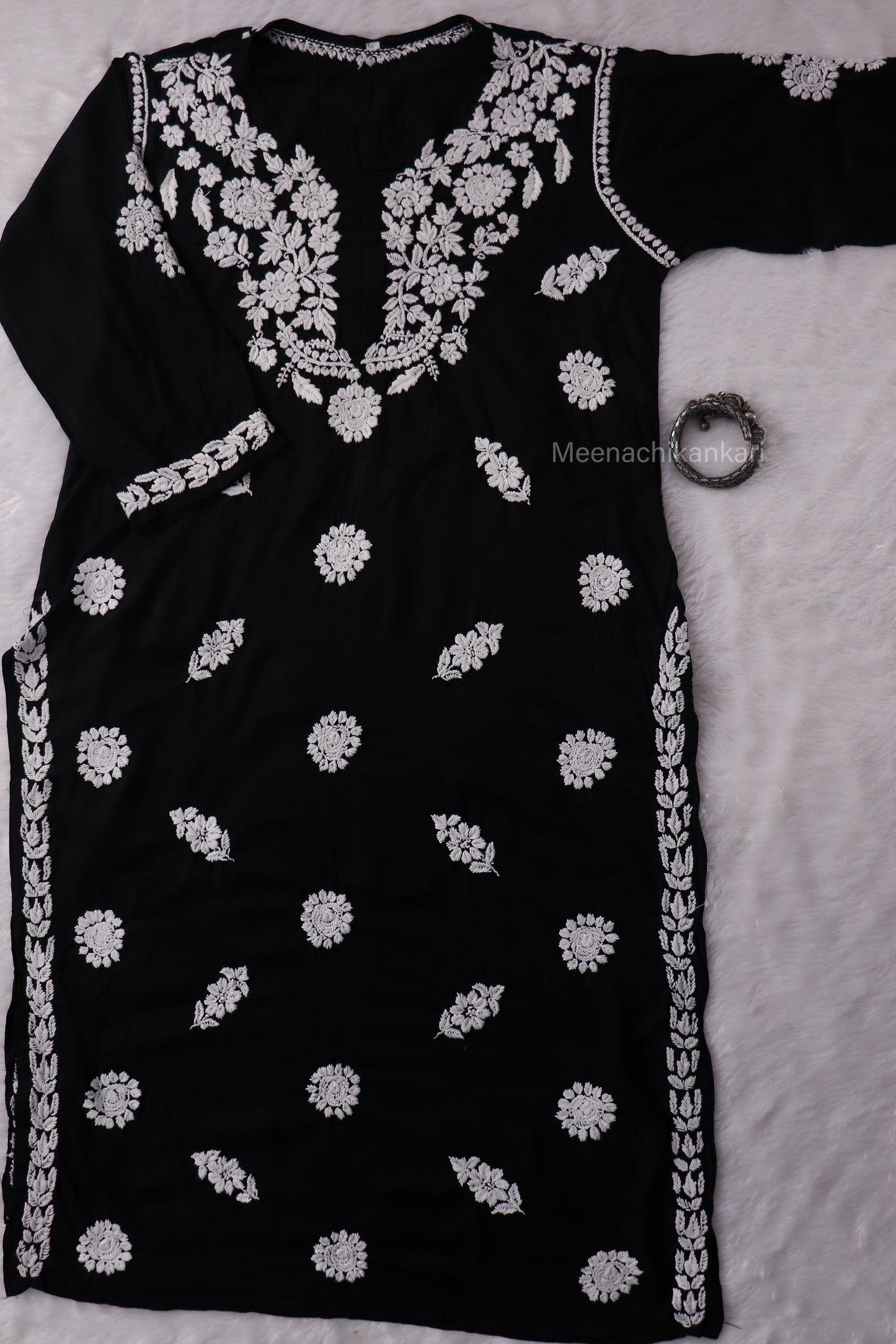 Rida Black Long Modal Kurta