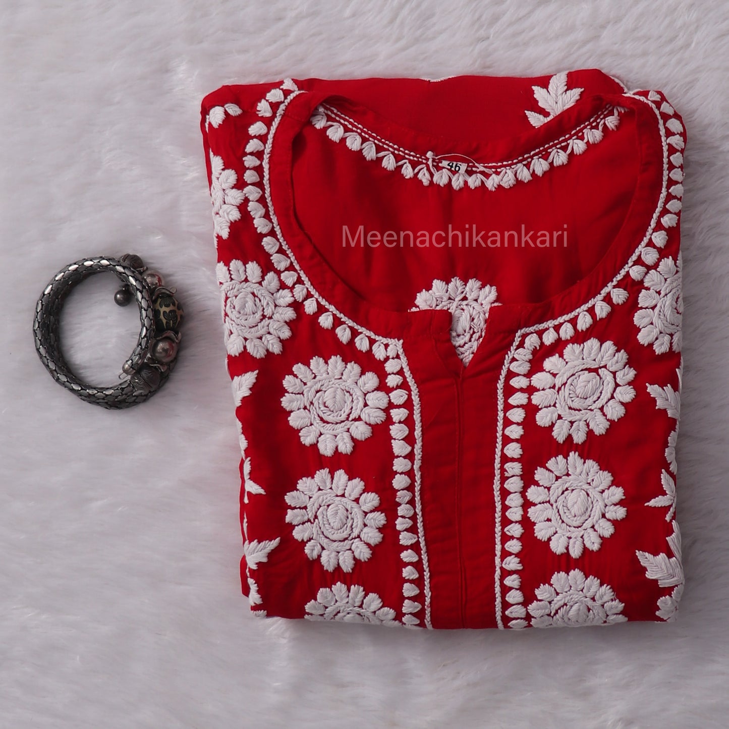 Sama Red Modal Straight Long Kurta