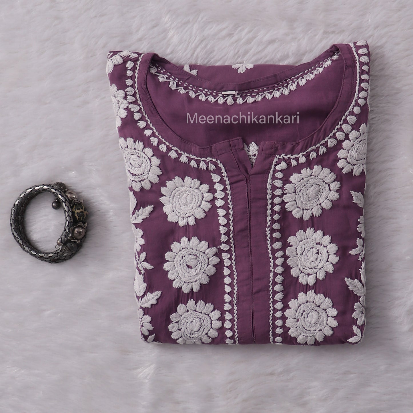 Sama Lavender Purple Modal Straight Long Kurta