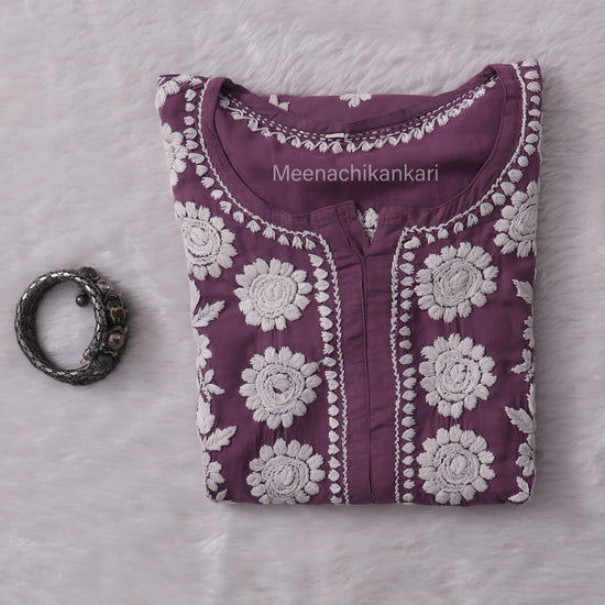Sama Lavender Purple Modal Straight Long Kurta