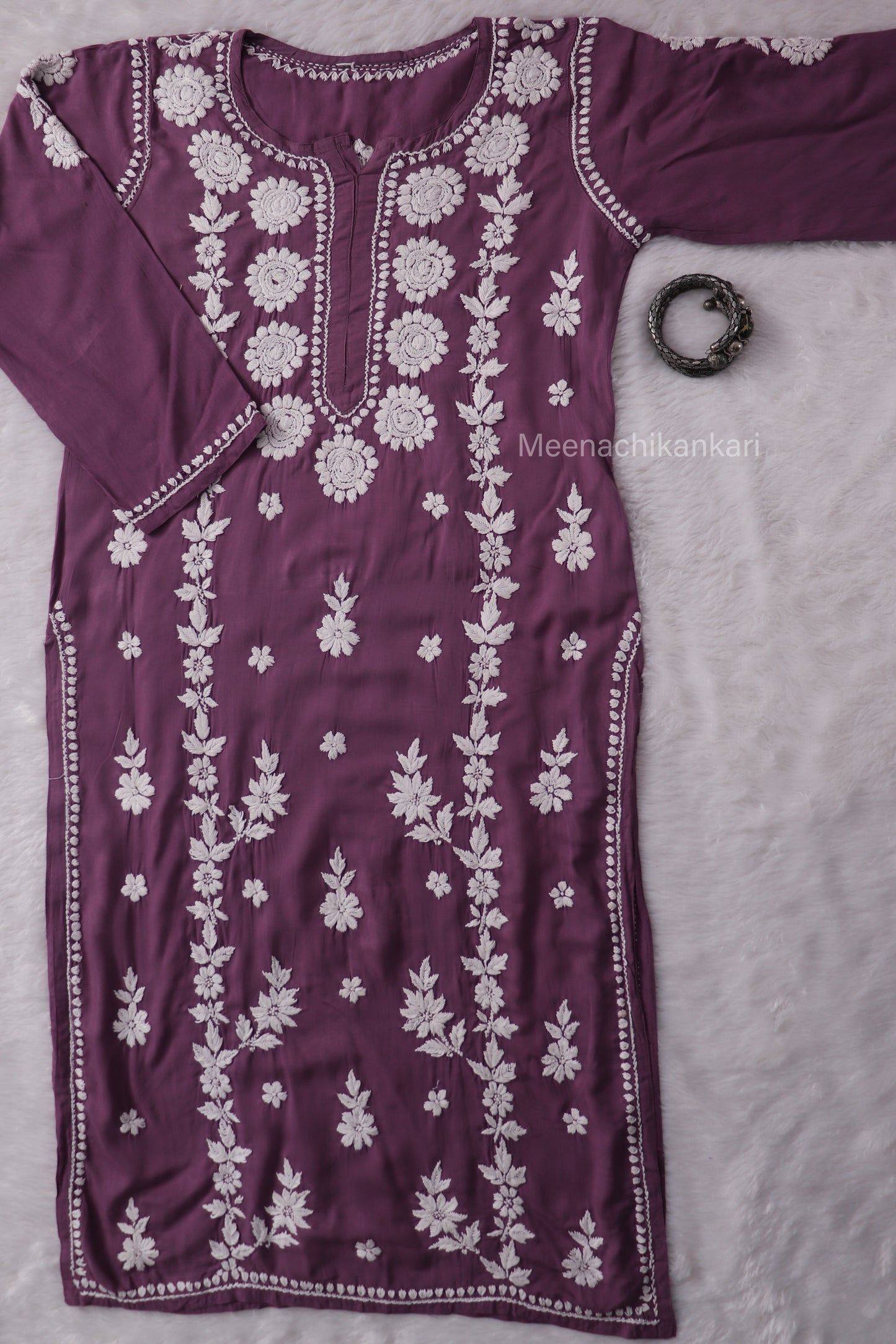 Sama Lavender Purple Modal Straight Long Kurta